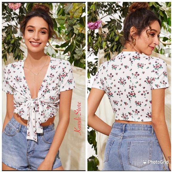 Floral Crop Top - Picture 2 of 9